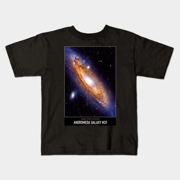 High Resolution Astronomy Andromeda Galaxy M31 Kids T-Shirt by tiokvadrat